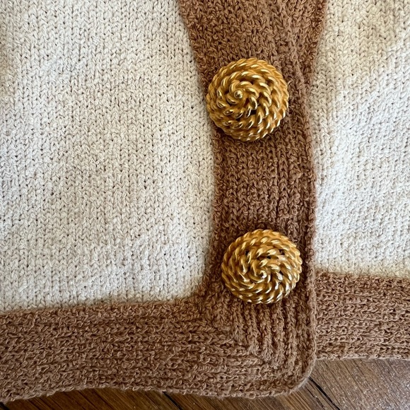 Vintage Castleberry Prive Knit Cardigan Jacket Top Beige Boucle Art Deco | 10 - Picture 3 of 7